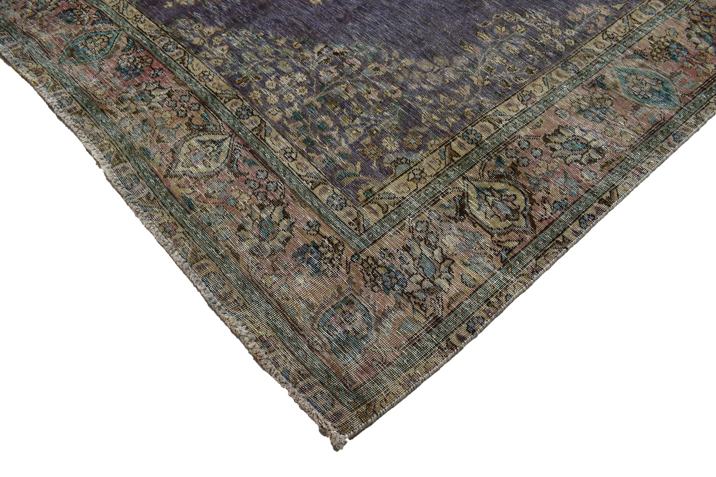 Vintage Distressed Persian Rug – Cerulean Drift