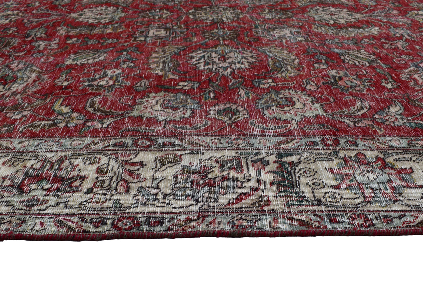 Vintage Distressed Persian Rug – Stone Mist
