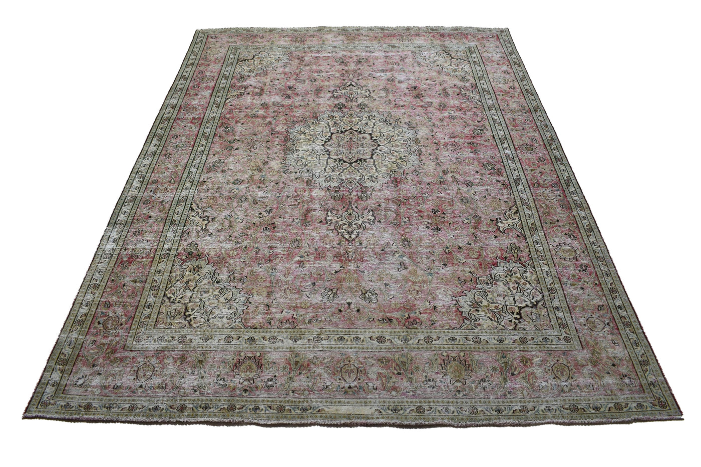 Vintage Distressed Persian Rug – Alabaster Mist