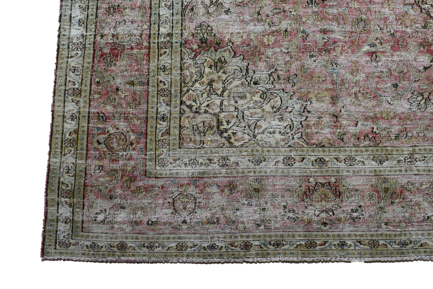 Vintage Distressed Persian Rug – Alabaster Mist