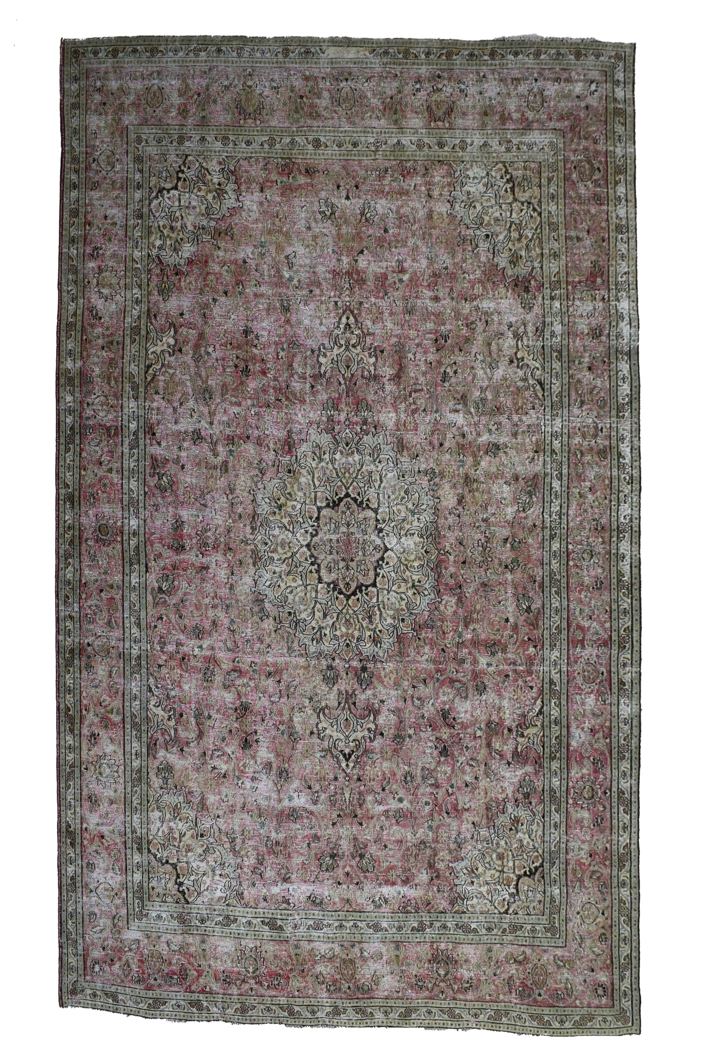 Vintage Distressed Persian Rug – Alabaster Mist