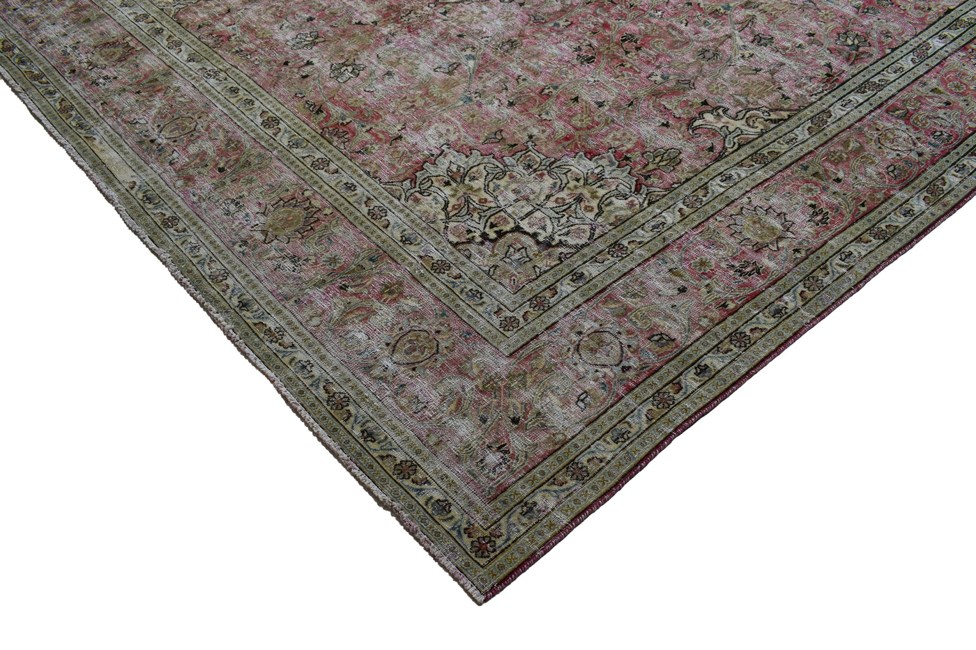 Vintage Distressed Persian Rug – Alabaster Mist