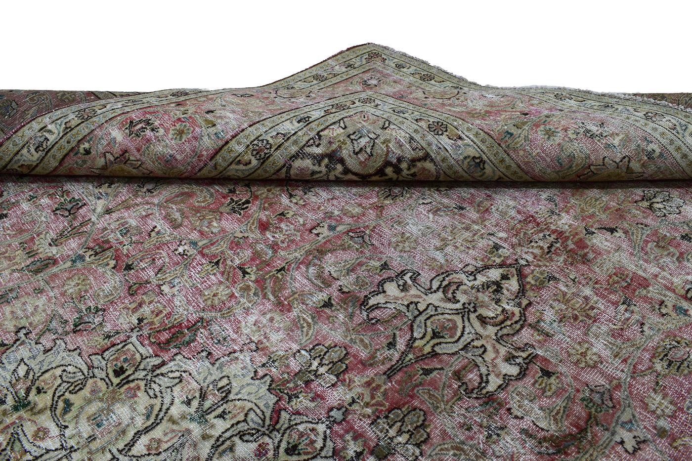 Vintage Distressed Persian Rug – Alabaster Mist
