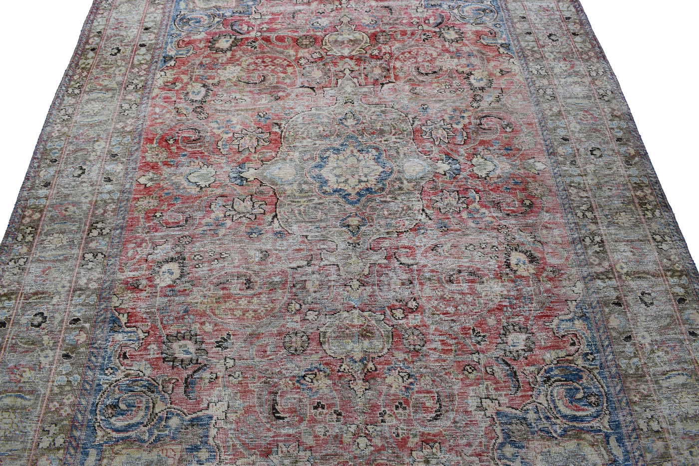 Vintage Distressed Persian Rug – Claret Relic