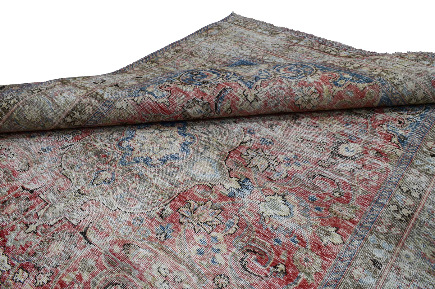 Vintage Distressed Persian Rug – Claret Relic