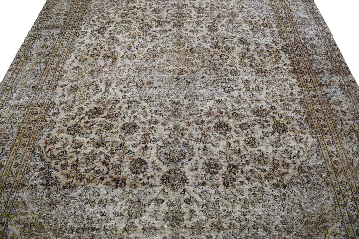 Vintage Distressed Persian Rug – Fawn Patina