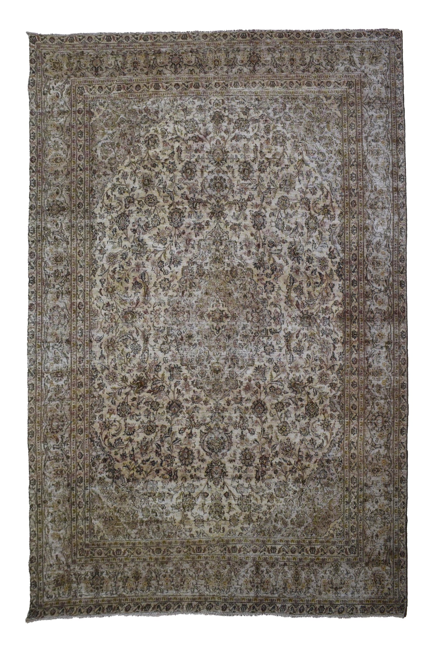 Vintage Distressed Persian Rug – Fawn Patina