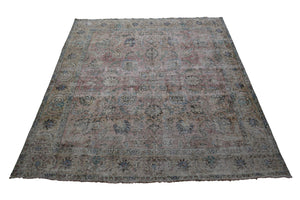 DISTRESSED Vintage Persian Rug, 287 x 307 cm