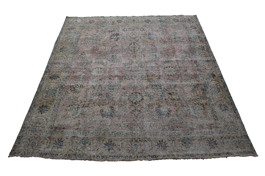 DISTRESSED Vintage Persian Rug, 287 x 307 cm