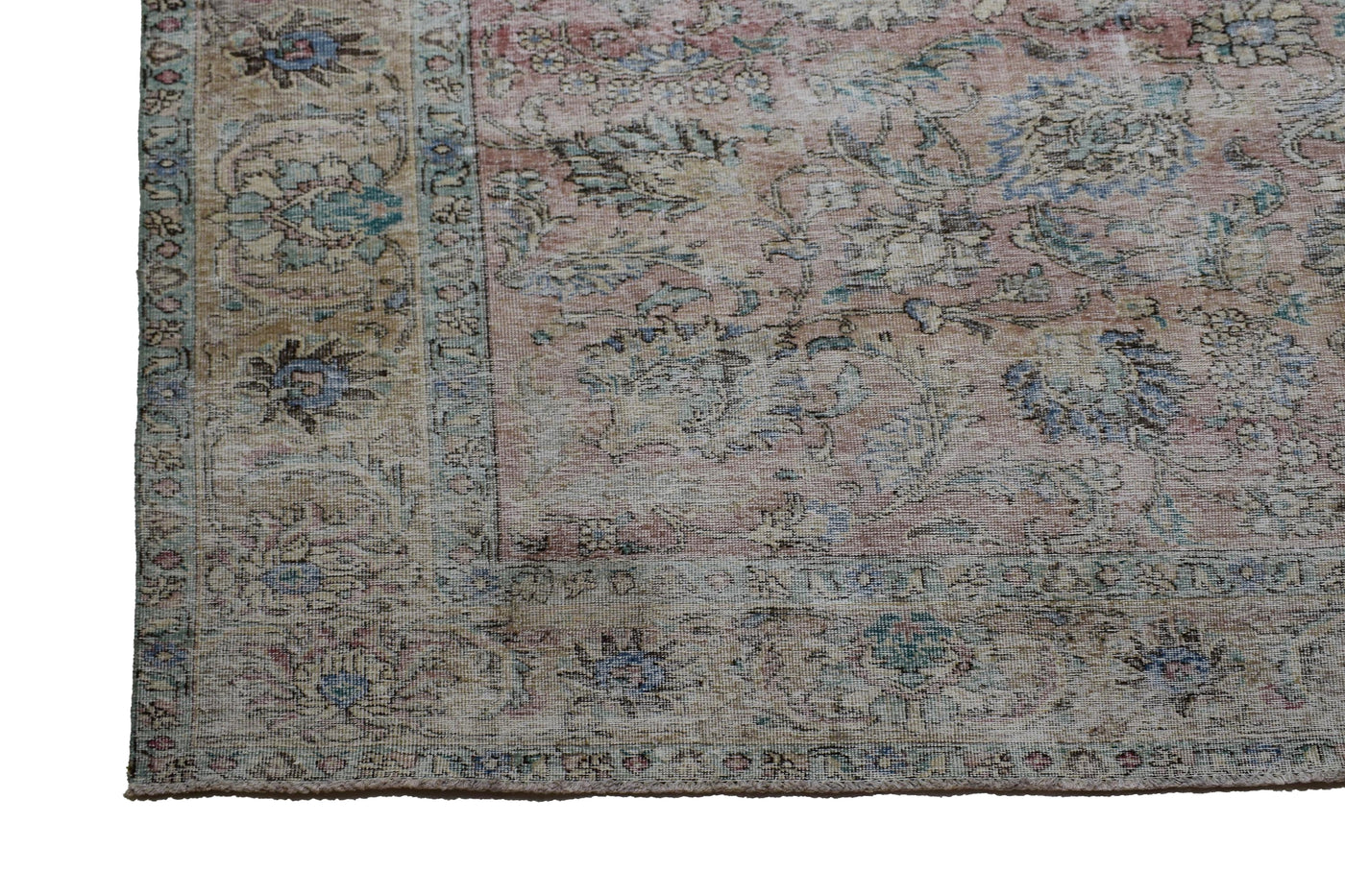 Vintage Distressed Persian Rug – Mist Drift
