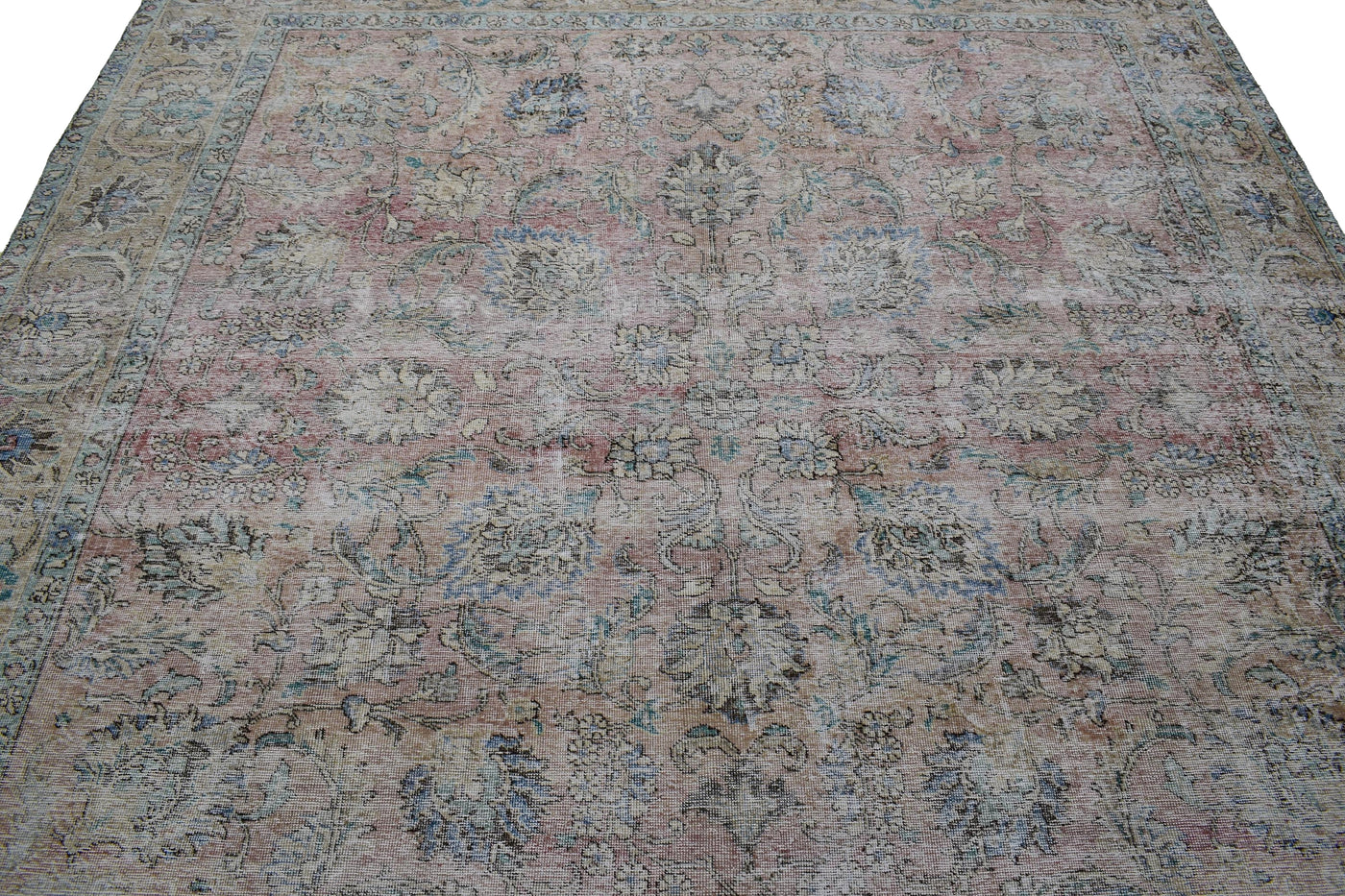 Vintage Distressed Persian Rug – Mist Drift