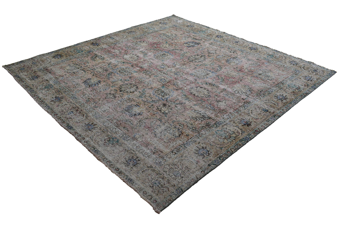 Vintage Distressed Persian Rug – Mist Drift