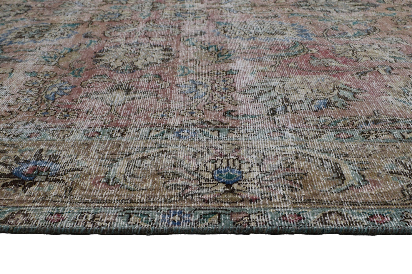 Vintage Distressed Persian Rug – Mist Drift