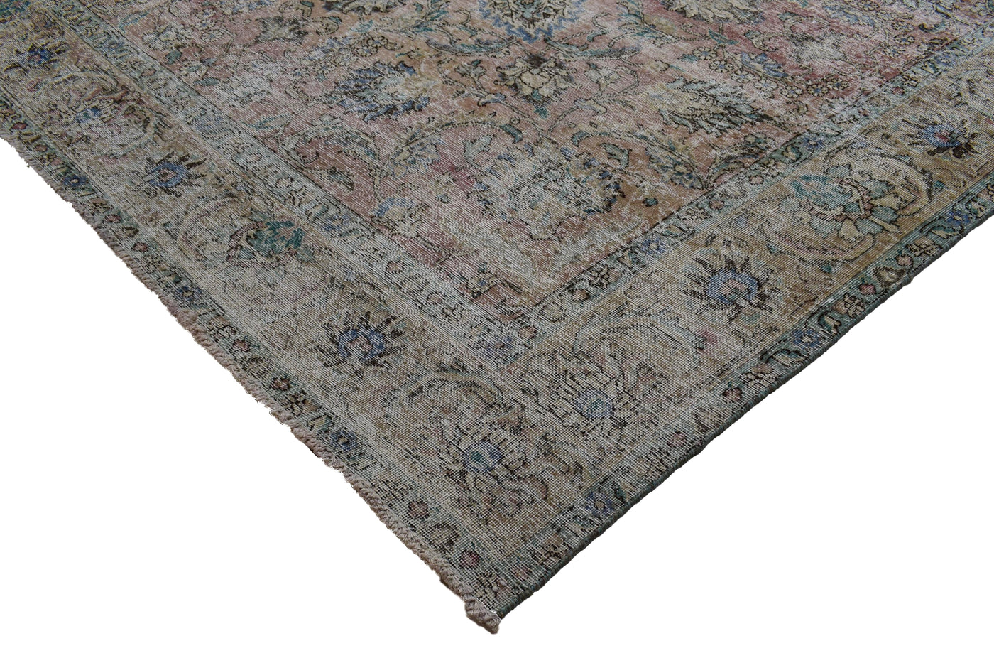 Vintage Distressed Persian Rug – Mist Drift
