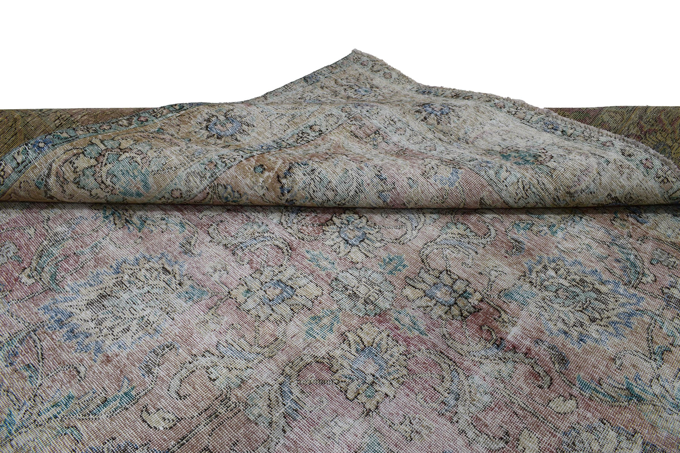 Vintage Distressed Persian Rug – Mist Drift