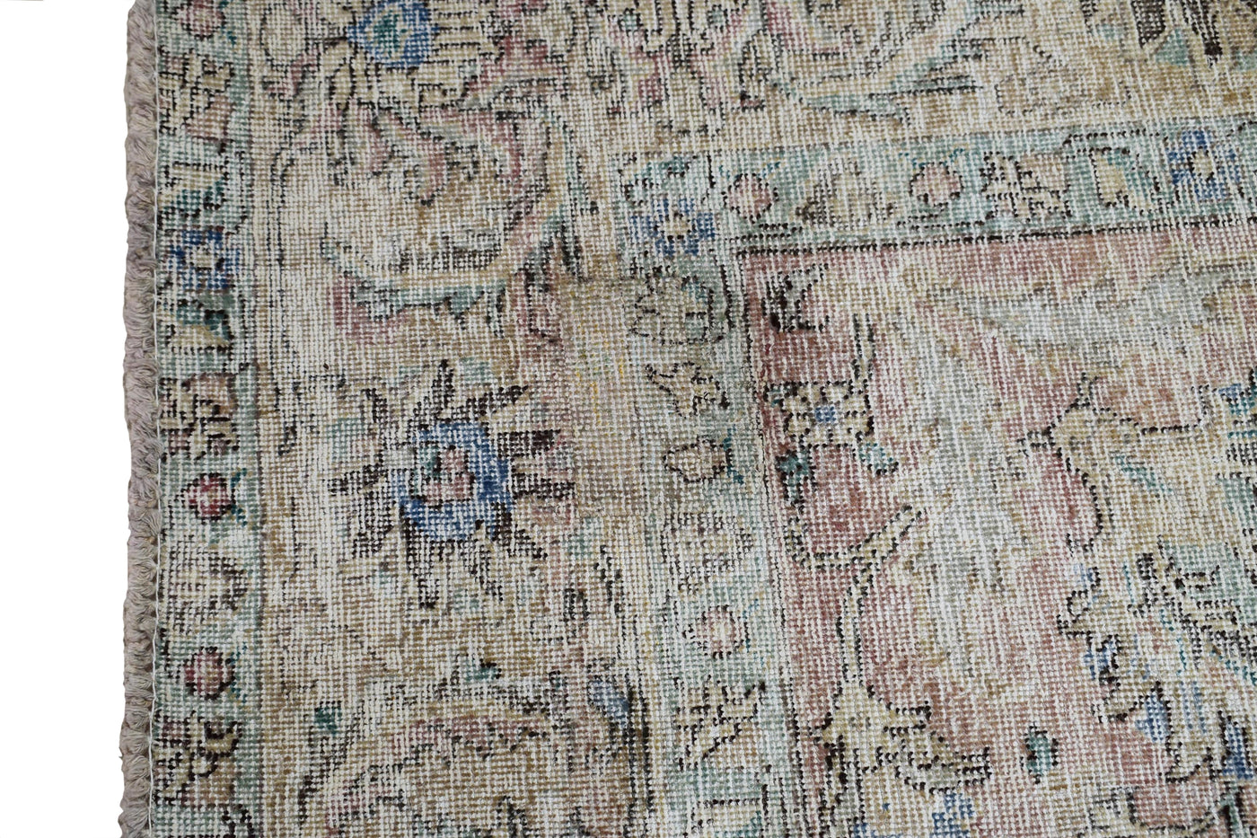 Vintage Distressed Persian Rug – Mist Drift