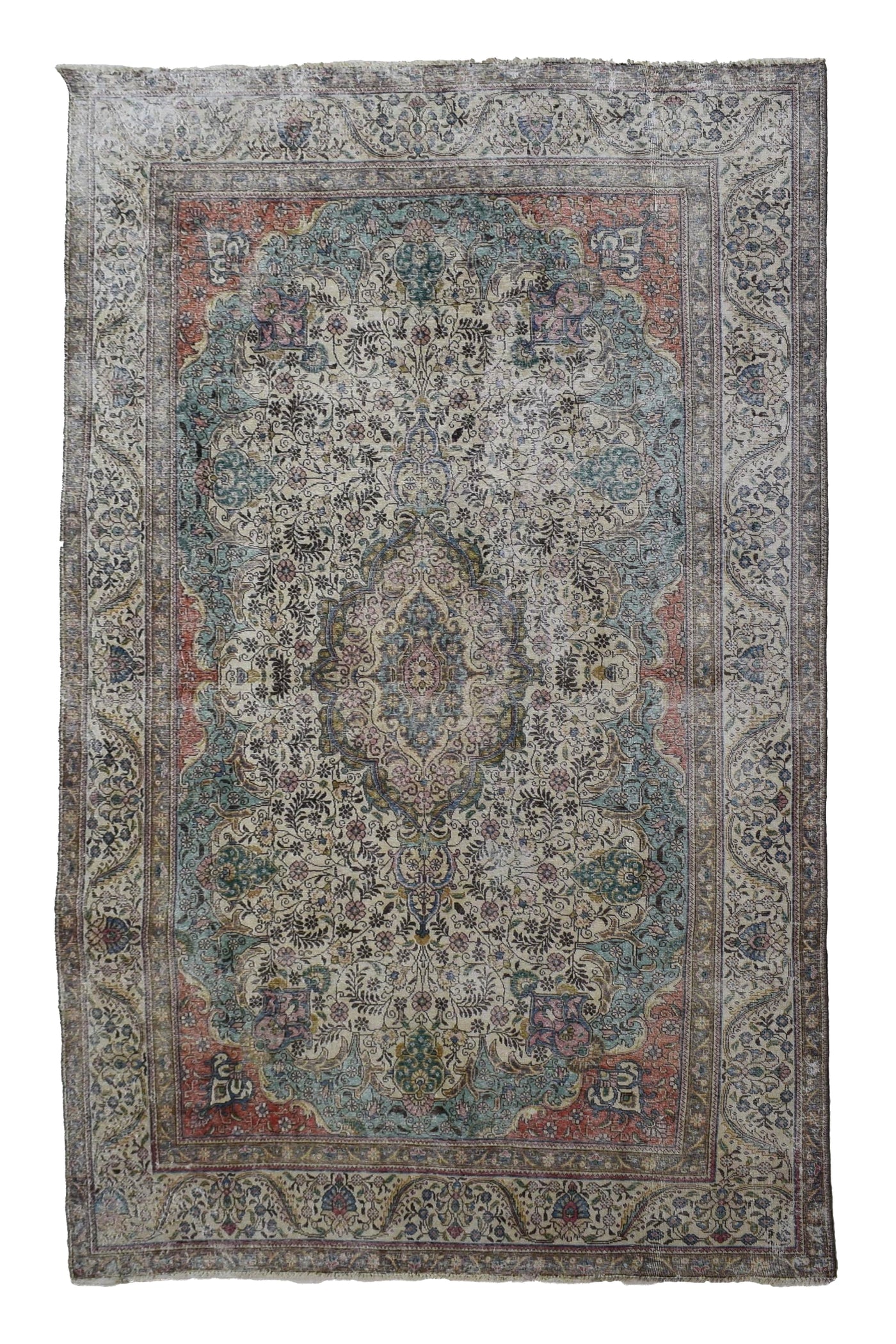 Vintage Distressed Persian Rug – Cobalt Fade
