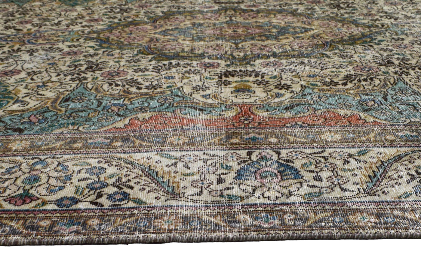 Vintage Distressed Persian Rug – Cobalt Fade