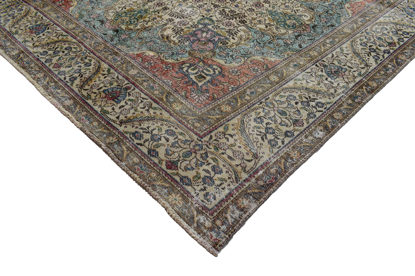 Vintage Distressed Persian Rug – Cobalt Fade