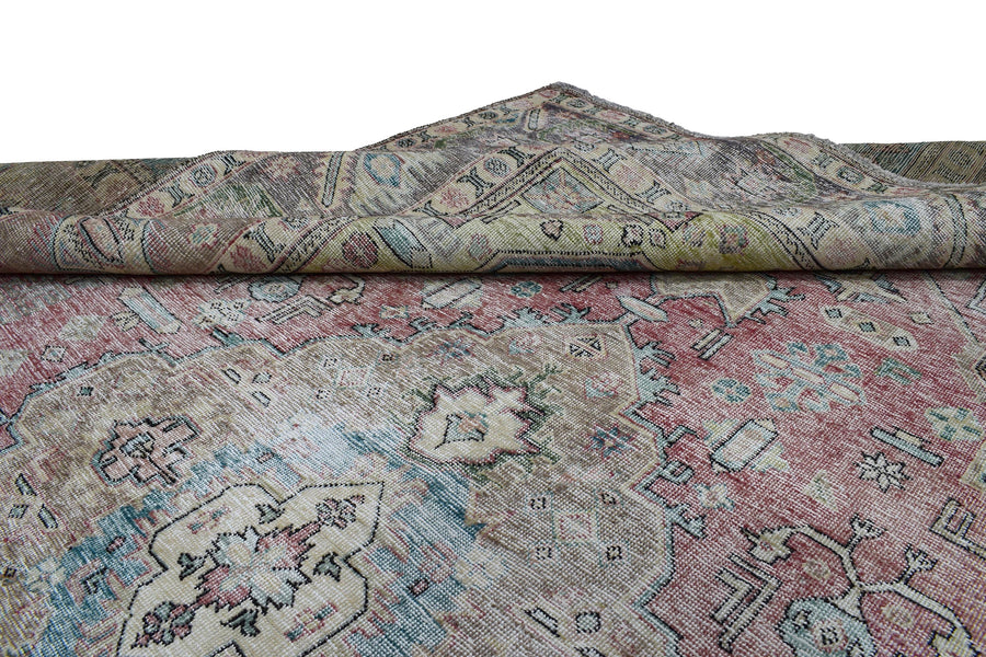 DISTRESSED Vintage Persian Rug, 297 x 372 cm