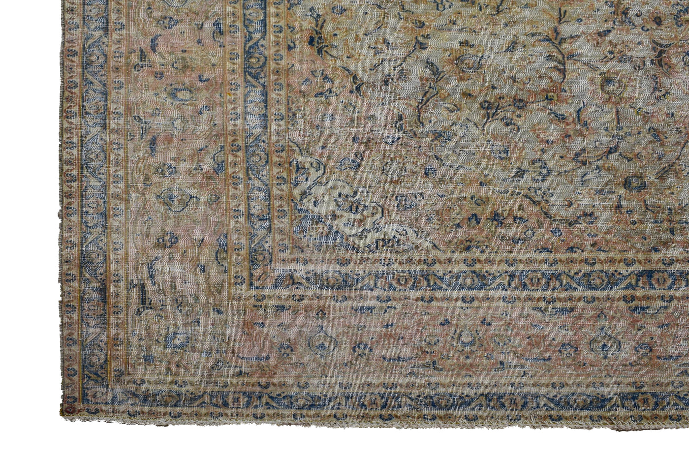 Vintage Distressed Persian Rug – Bone Mist