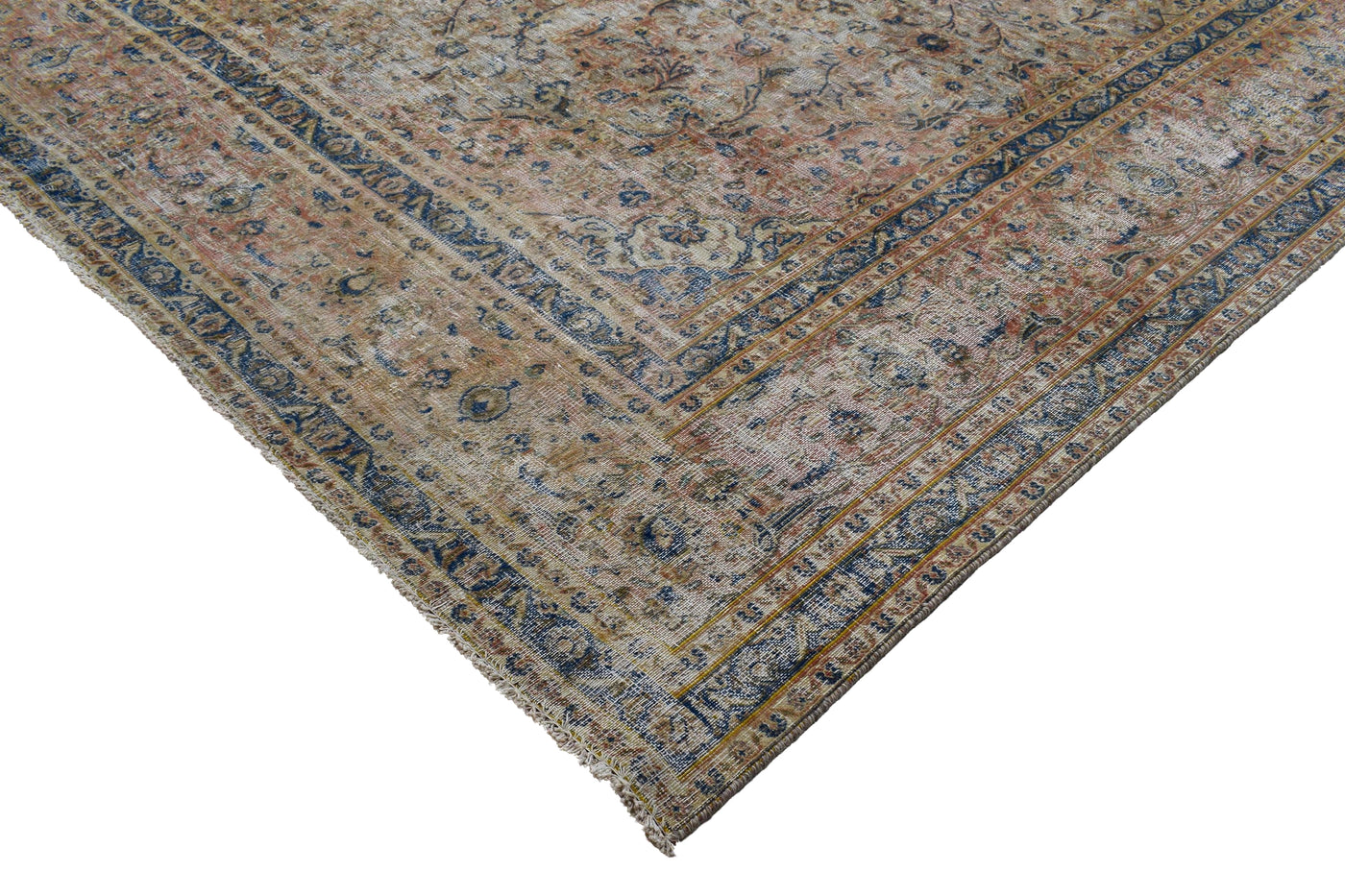 Vintage Distressed Persian Rug – Bone Mist