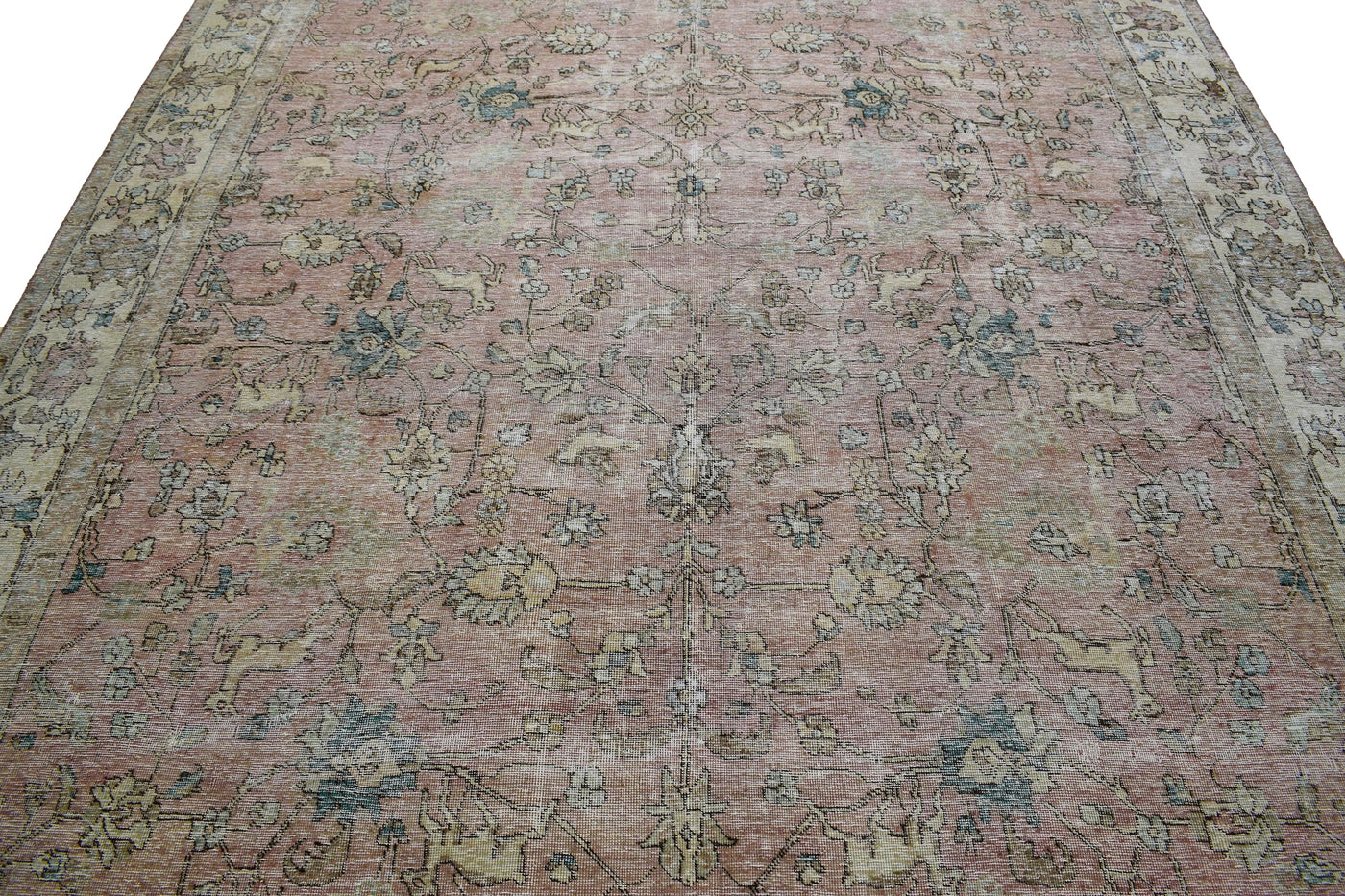 Vintage Distressed Persian Rug – Pebble Mist