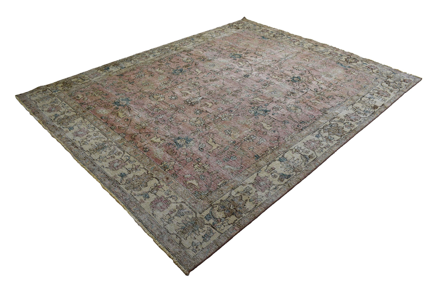 Vintage Distressed Persian Rug – Pebble Mist