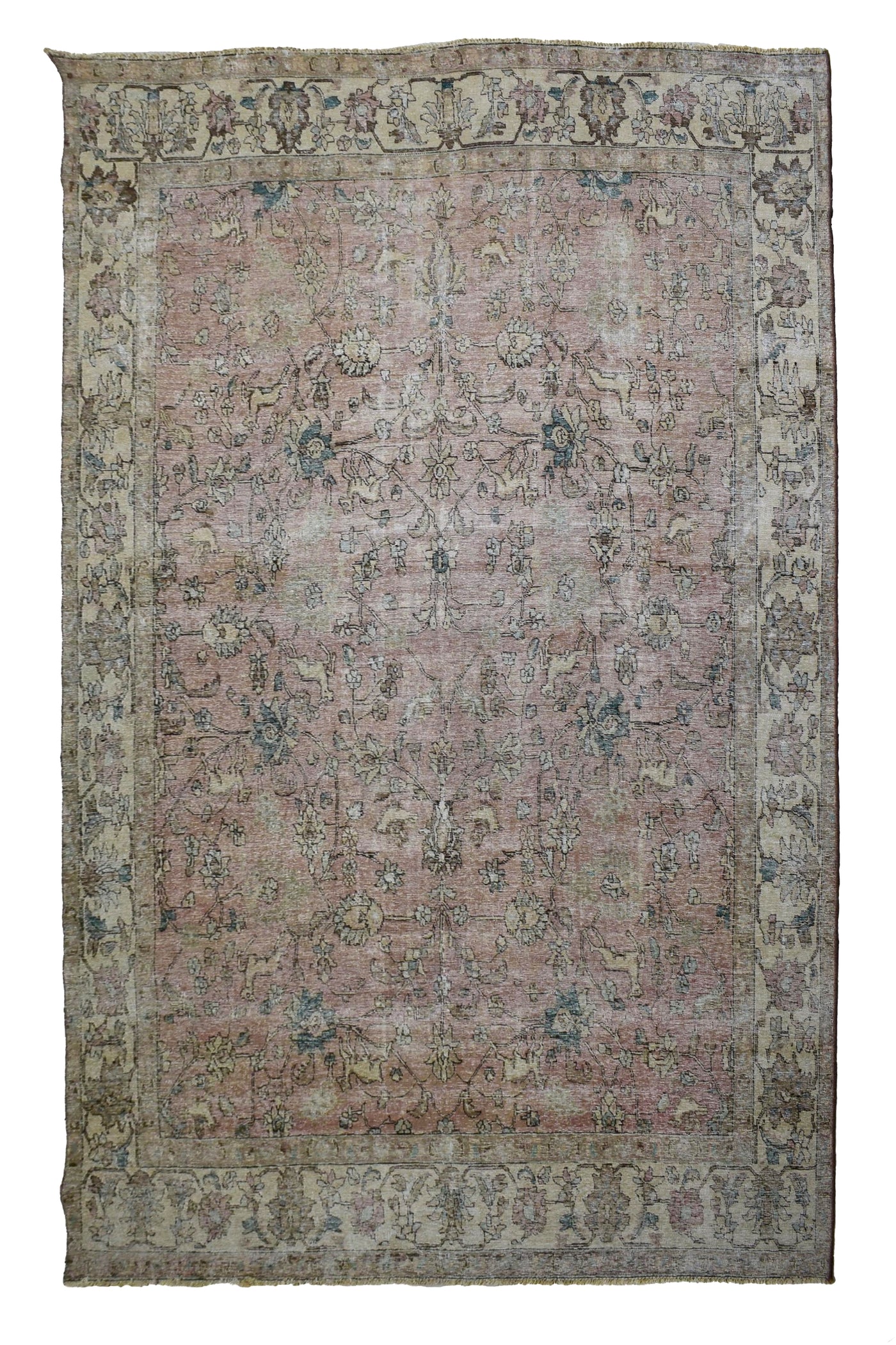 Vintage Distressed Persian Rug – Pebble Mist