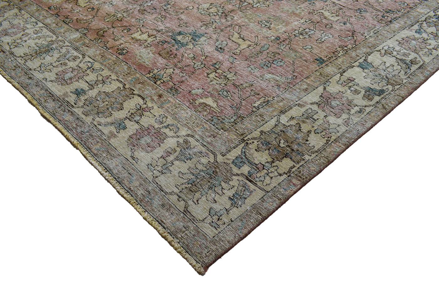 Vintage Distressed Persian Rug – Pebble Mist