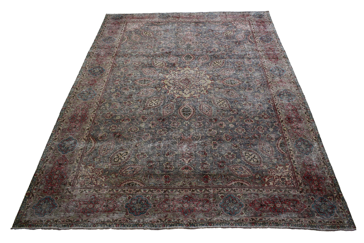 Vintage Distressed Persian Rug – Coal Drift