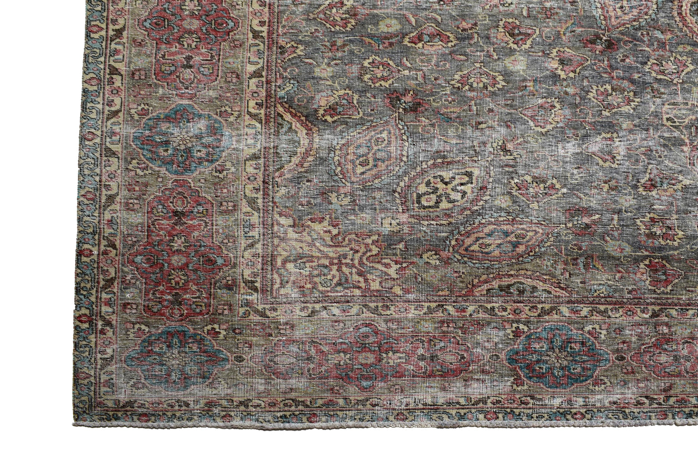 Vintage Distressed Persian Rug – Coal Drift
