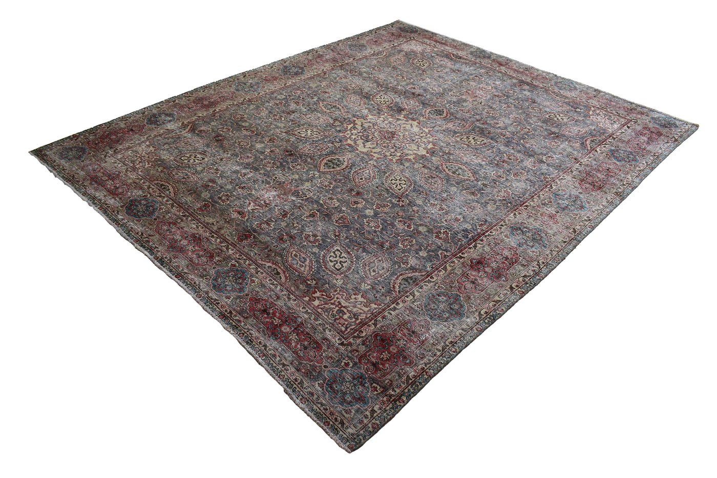 Vintage Distressed Persian Rug – Coal Drift