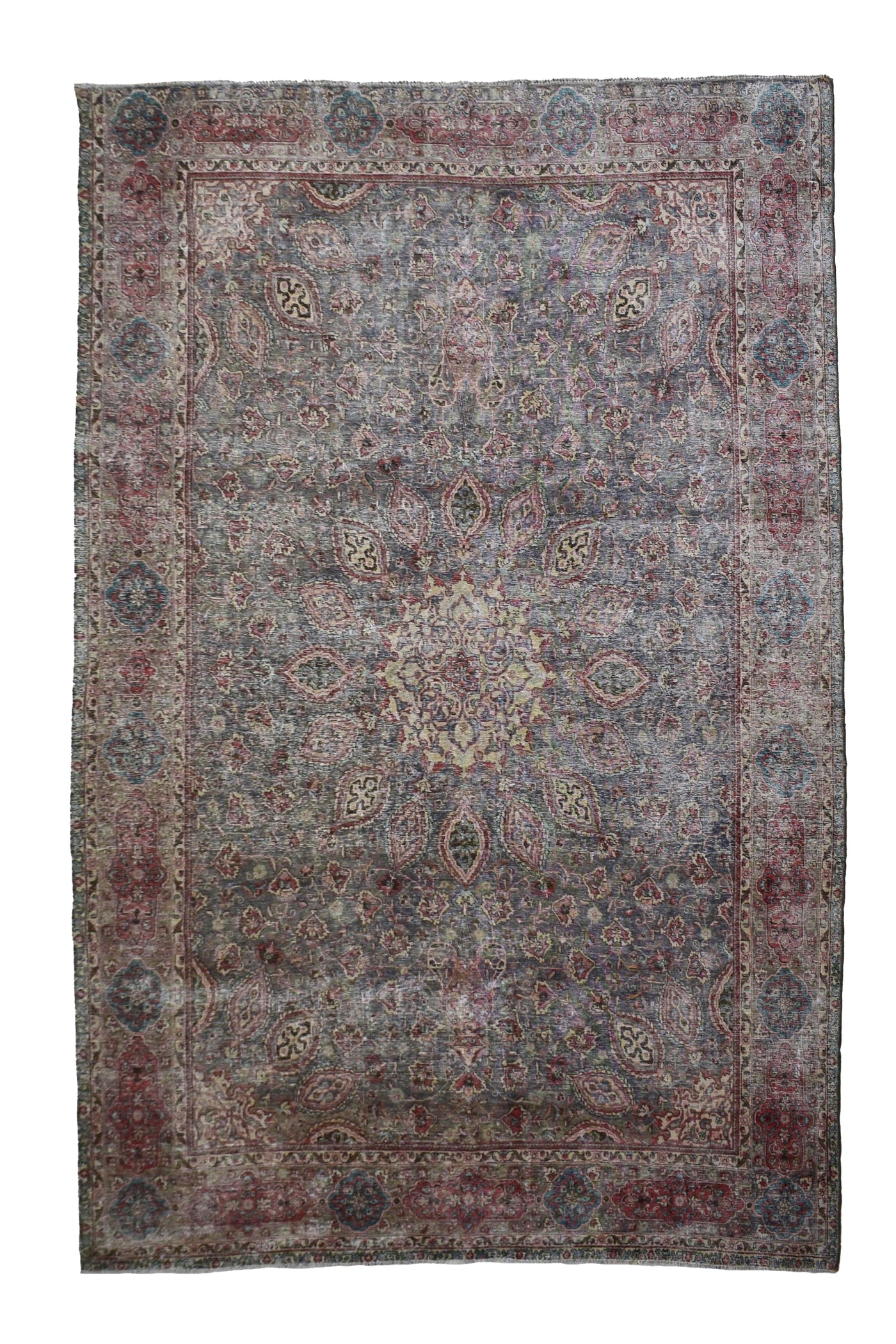 Vintage Distressed Persian Rug – Coal Drift