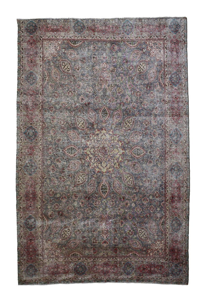 Vintage Distressed Persian Rug – Coal Drift