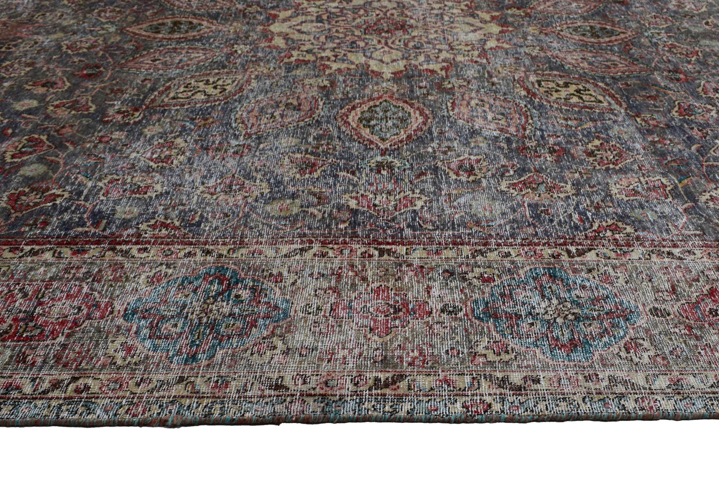 Vintage Distressed Persian Rug – Coal Drift