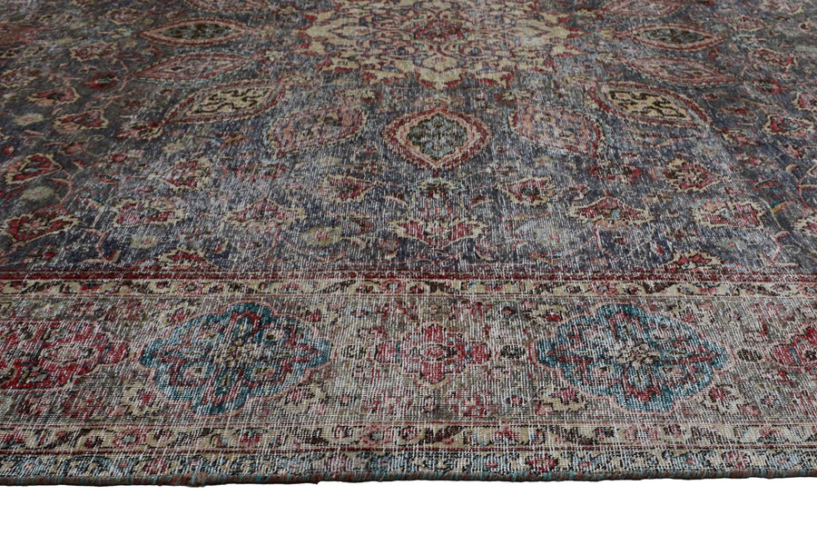 DISTRESSED Vintage Persian Rug, 295 x 363 cm