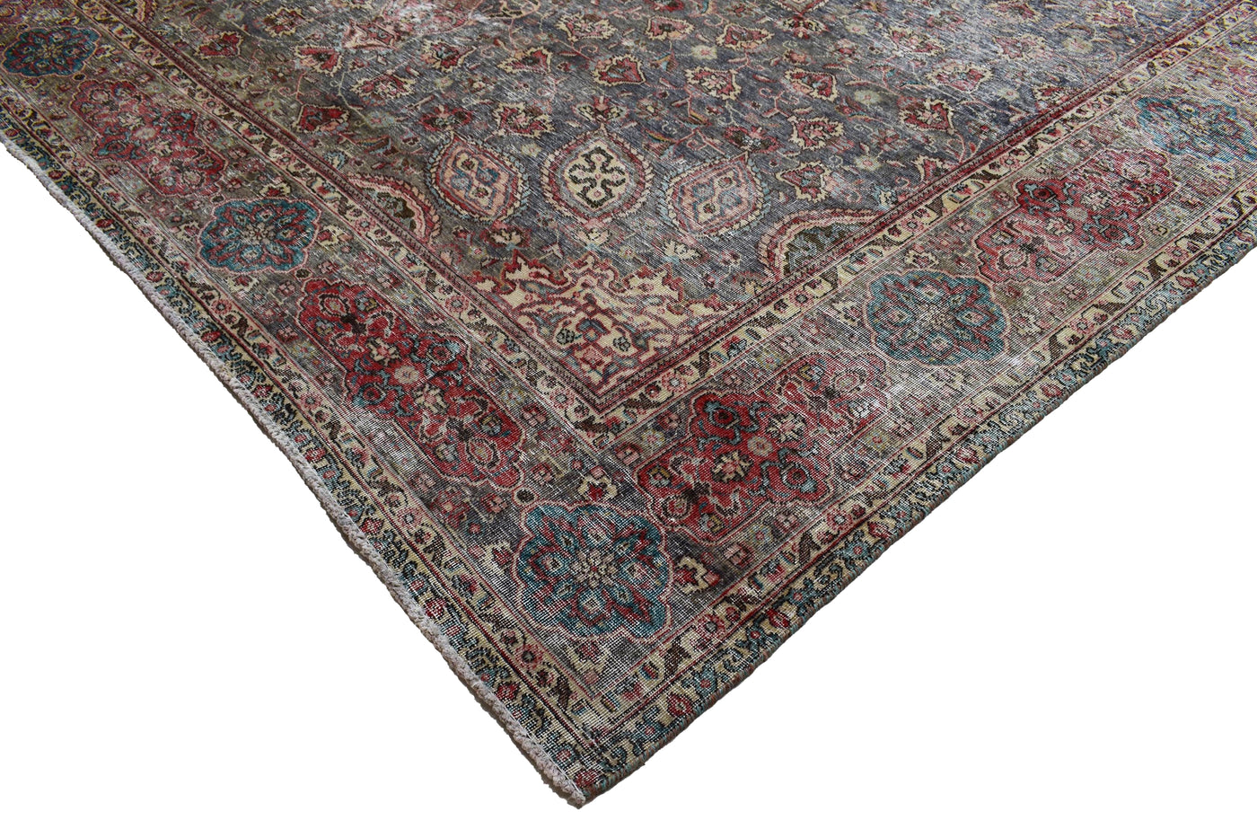 Vintage Distressed Persian Rug – Coal Drift