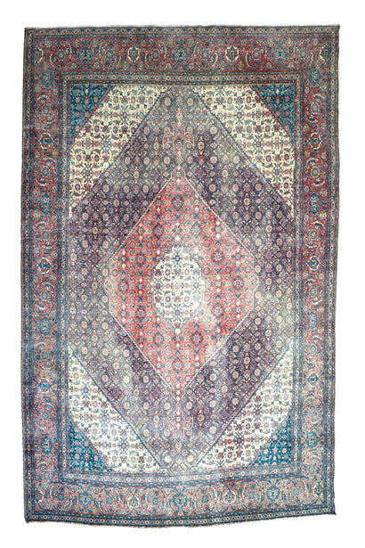 DISTRESSED Vintage Persian Rug, 292 x 394 cm