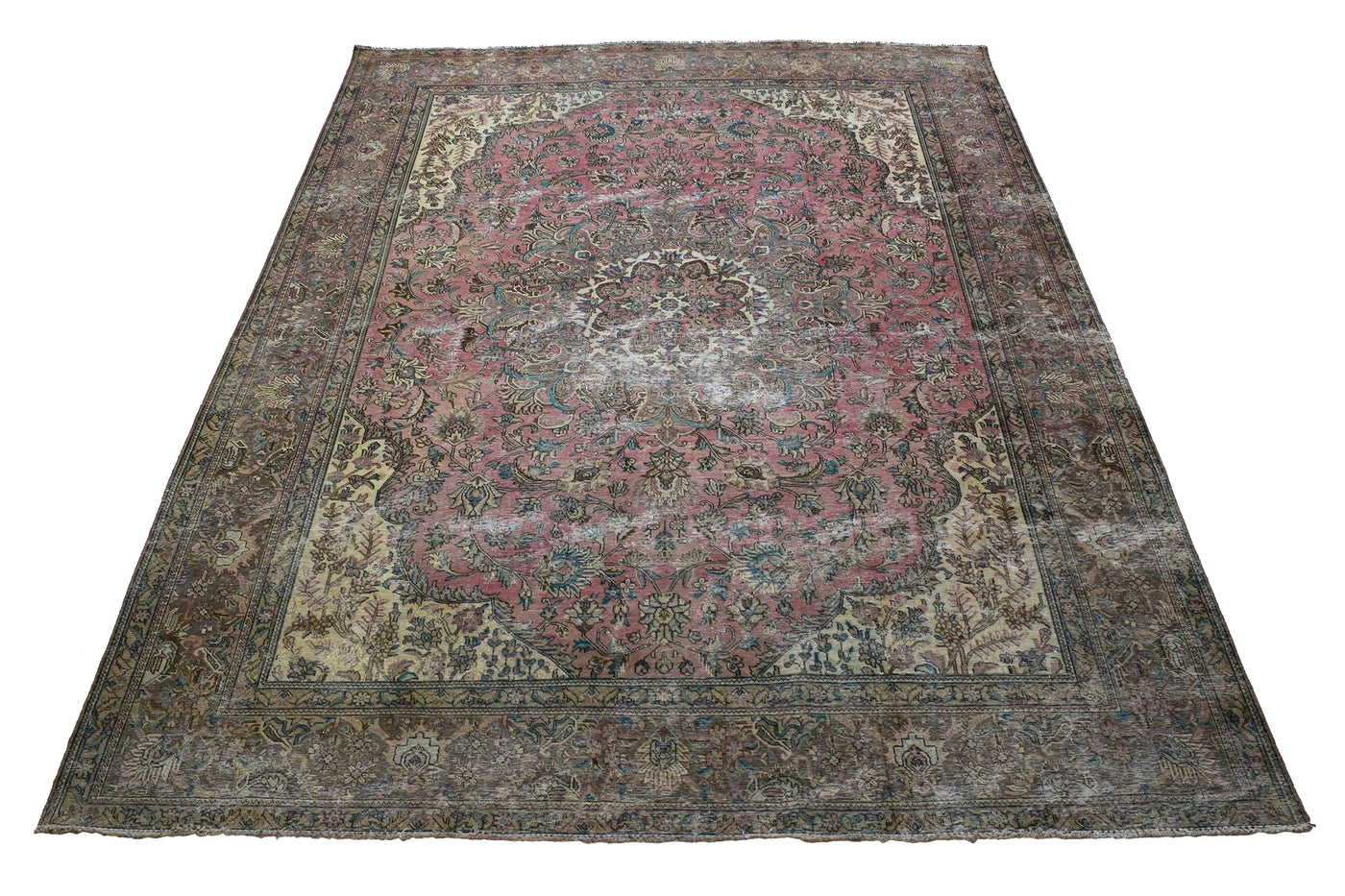 Vintage Distressed Persian Rug – Wheat Mist