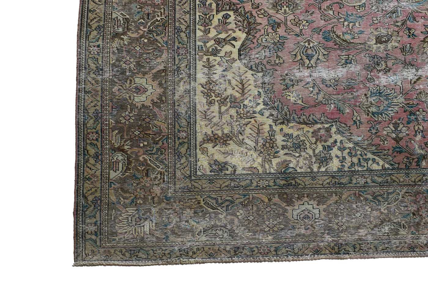 Vintage Distressed Persian Rug – Wheat Mist