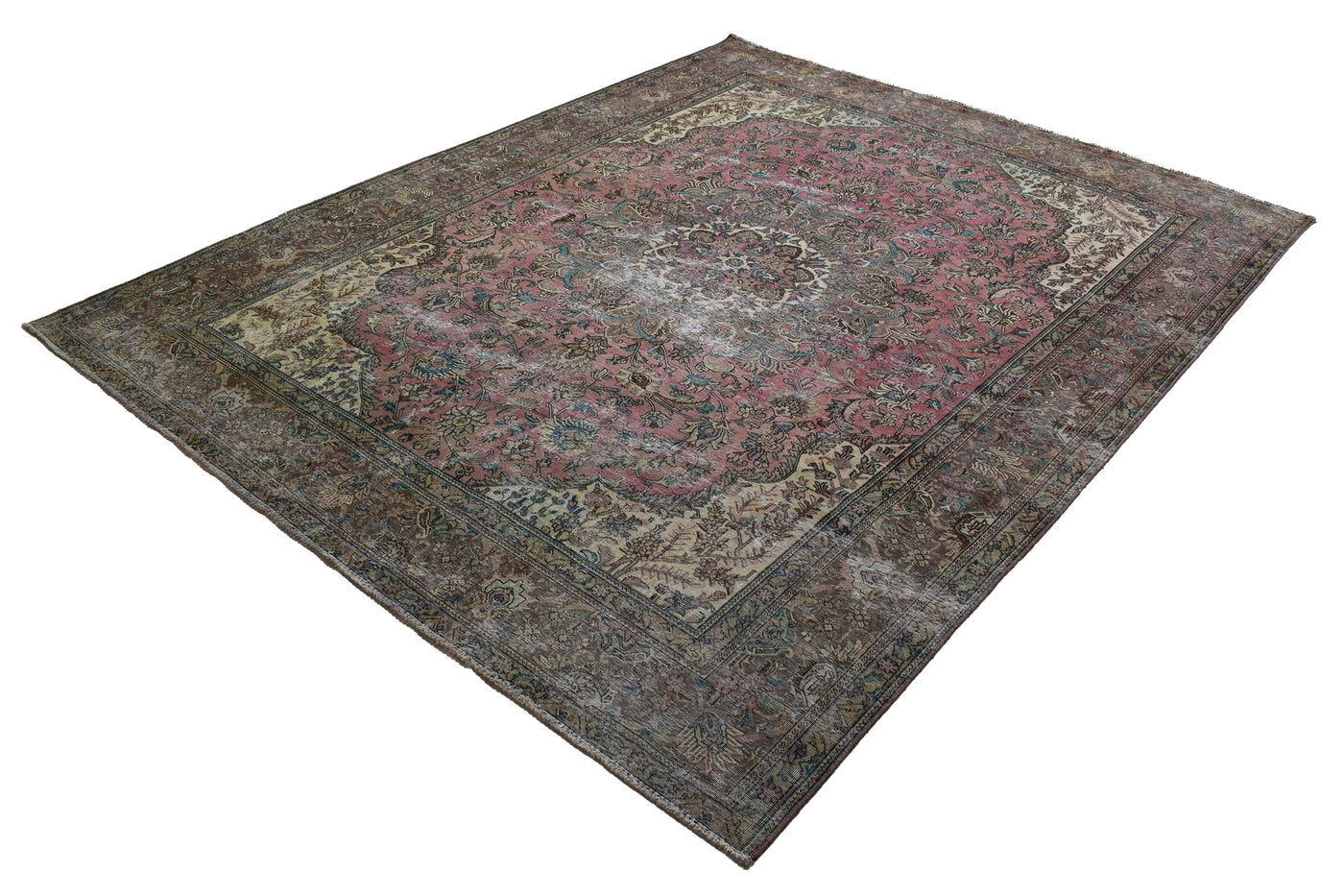 Vintage Distressed Persian Rug – Wheat Mist