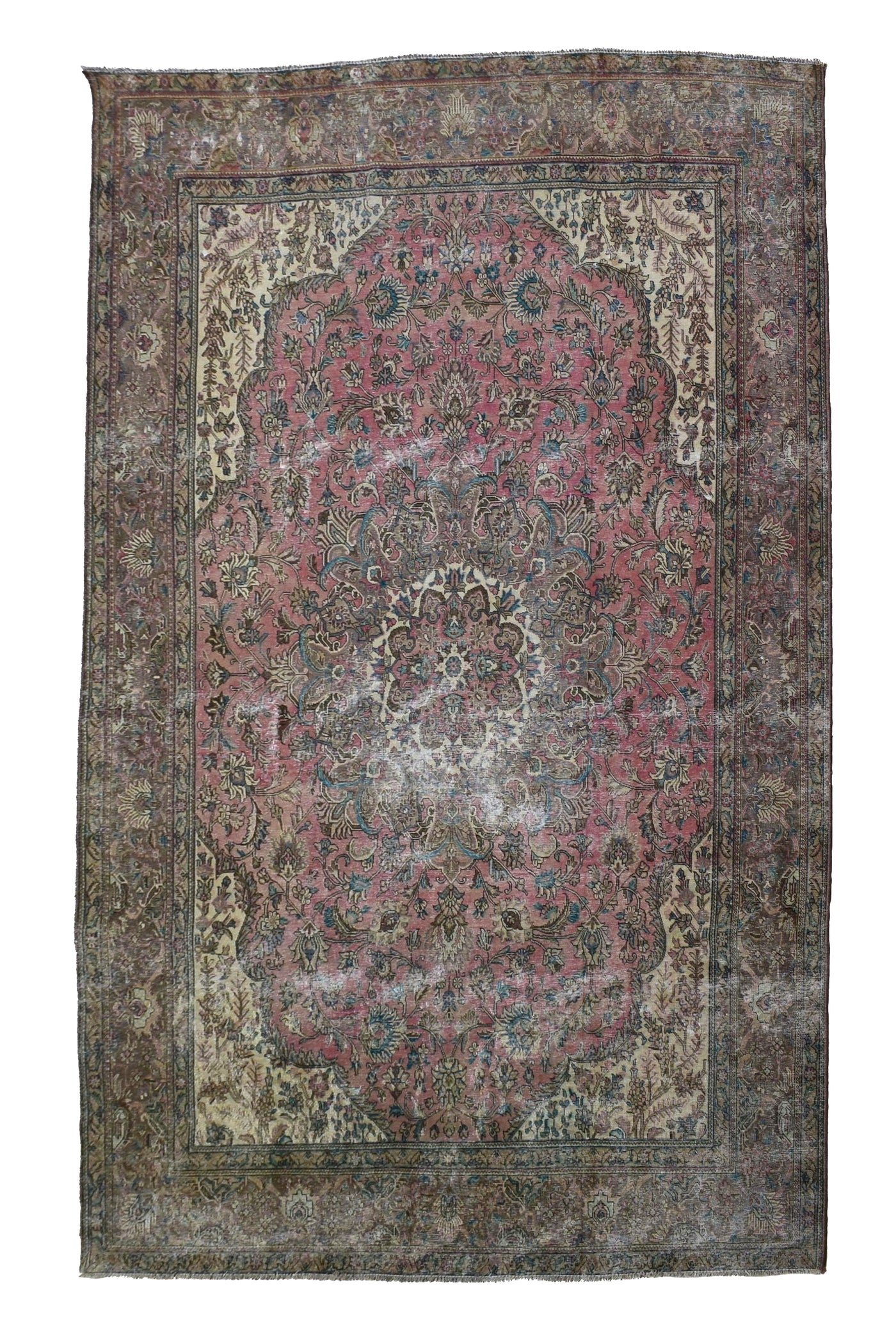 Vintage Distressed Persian Rug – Wheat Mist