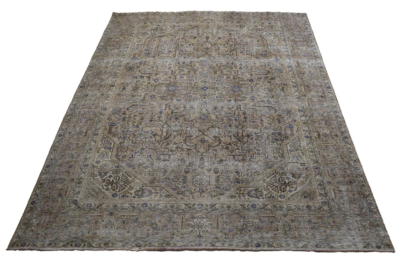 Vintage Distressed Persian Rug – Alabaster Fade