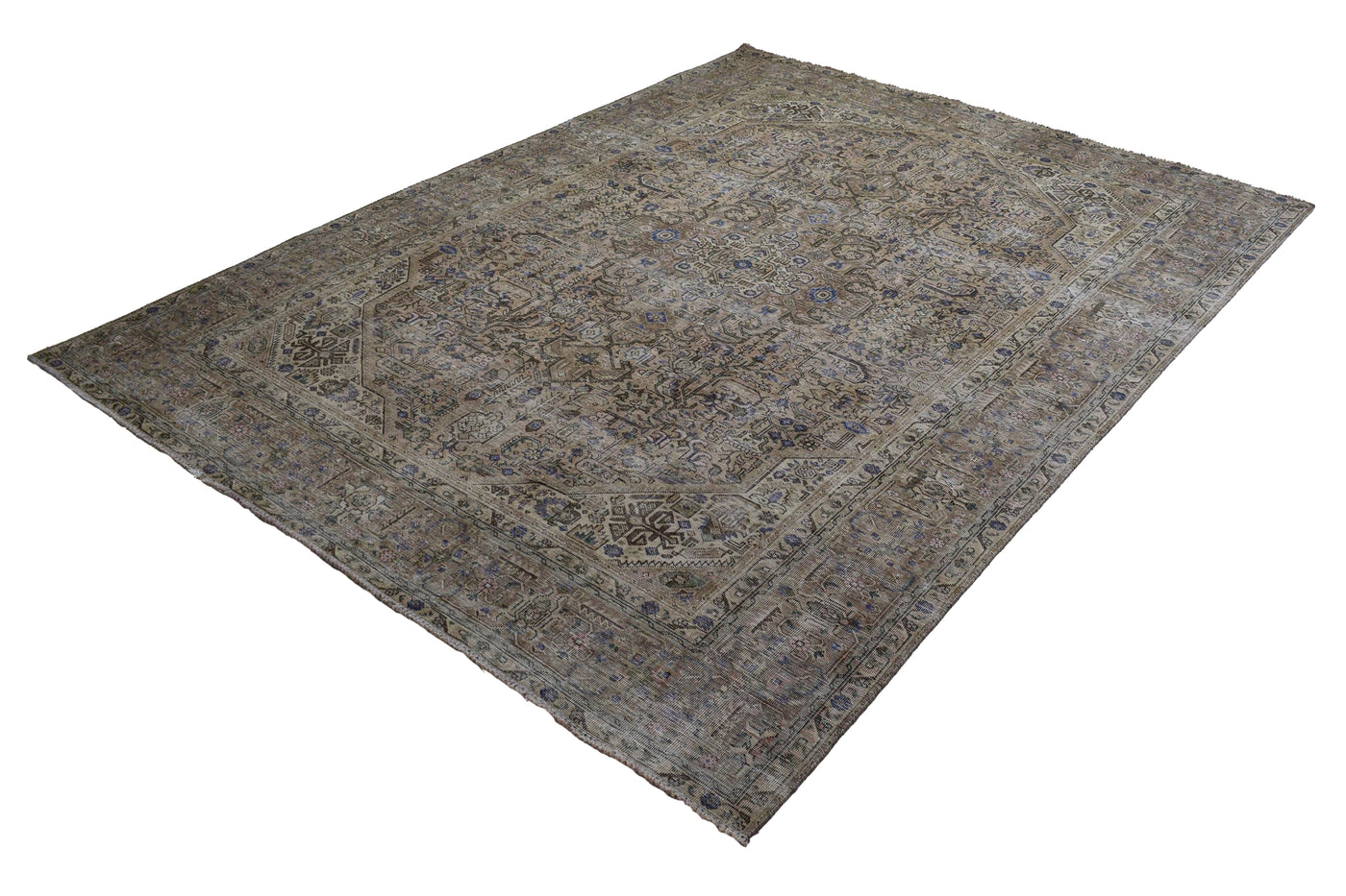 Vintage Distressed Persian Rug – Alabaster Fade