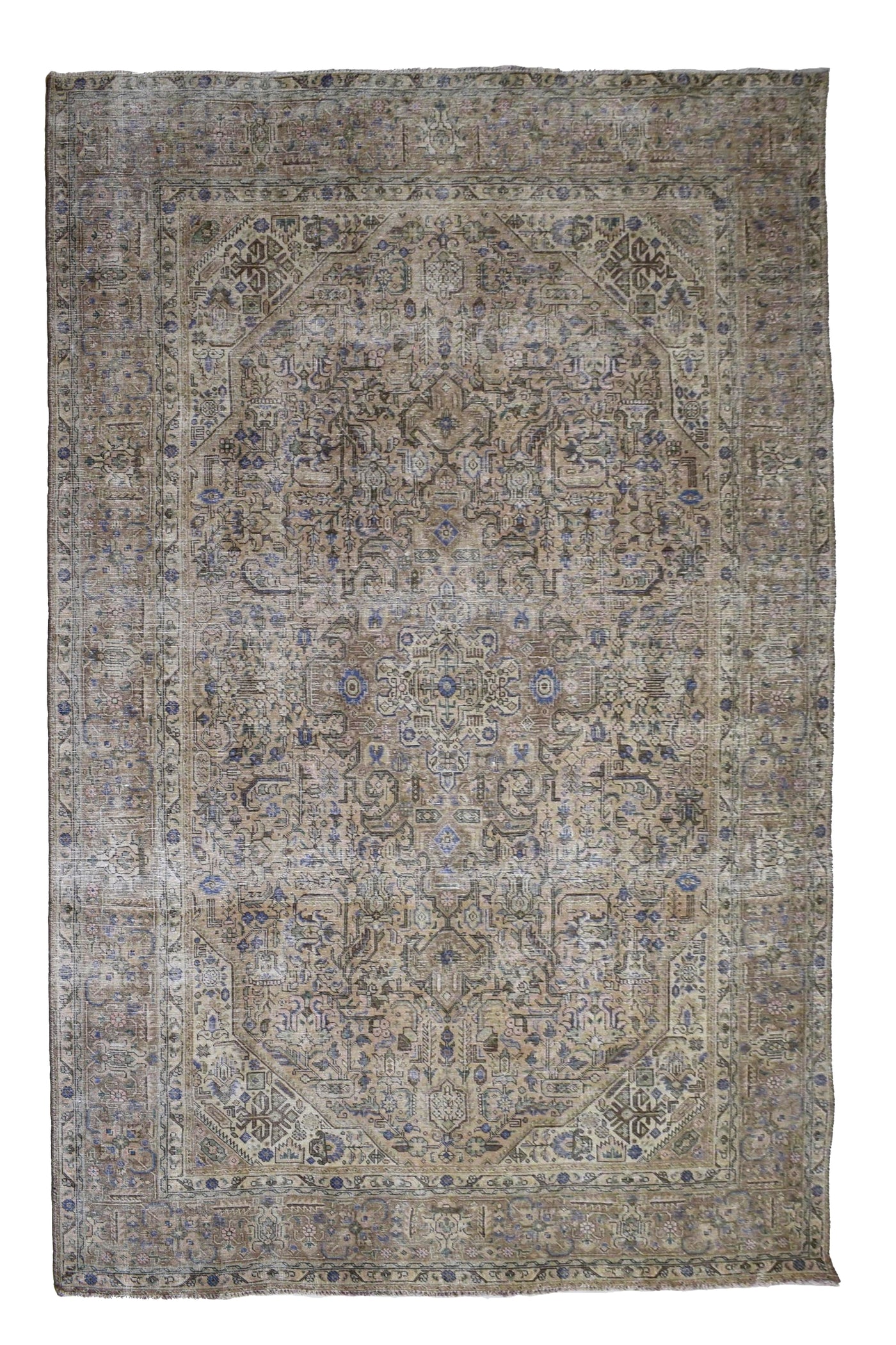 Vintage Distressed Persian Rug – Alabaster Fade