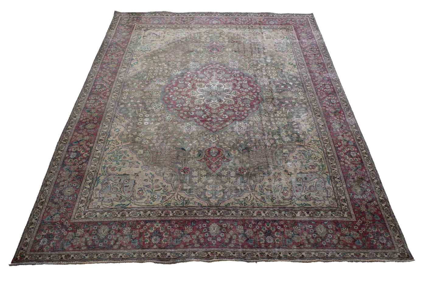 Vintage Distressed Persian Rug – Fawn Relic