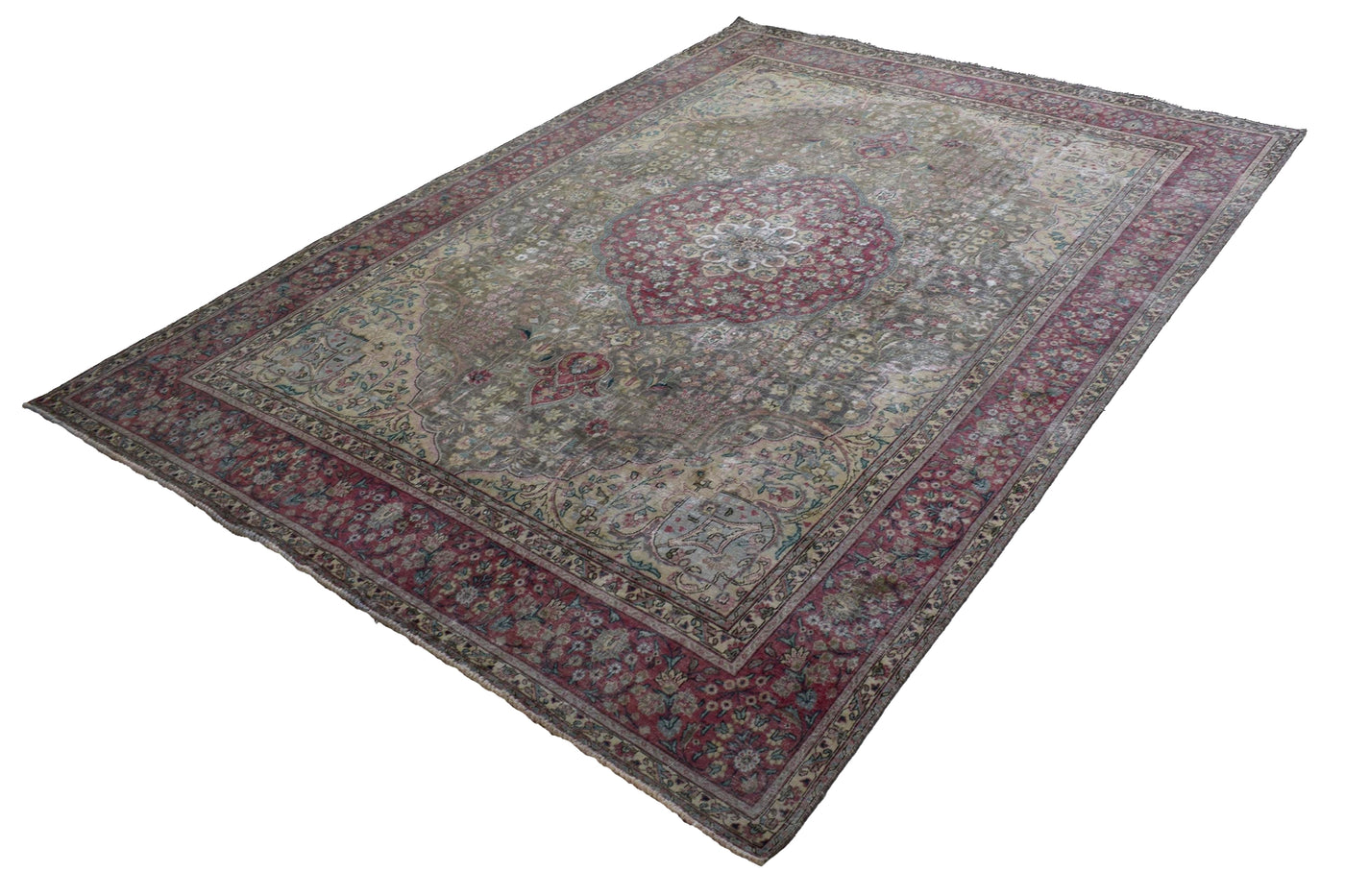 Vintage Distressed Persian Rug – Fawn Relic
