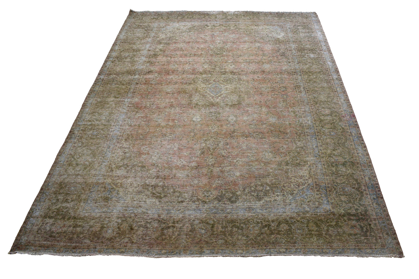 Vintage Distressed Persian Rug – Mist Aura