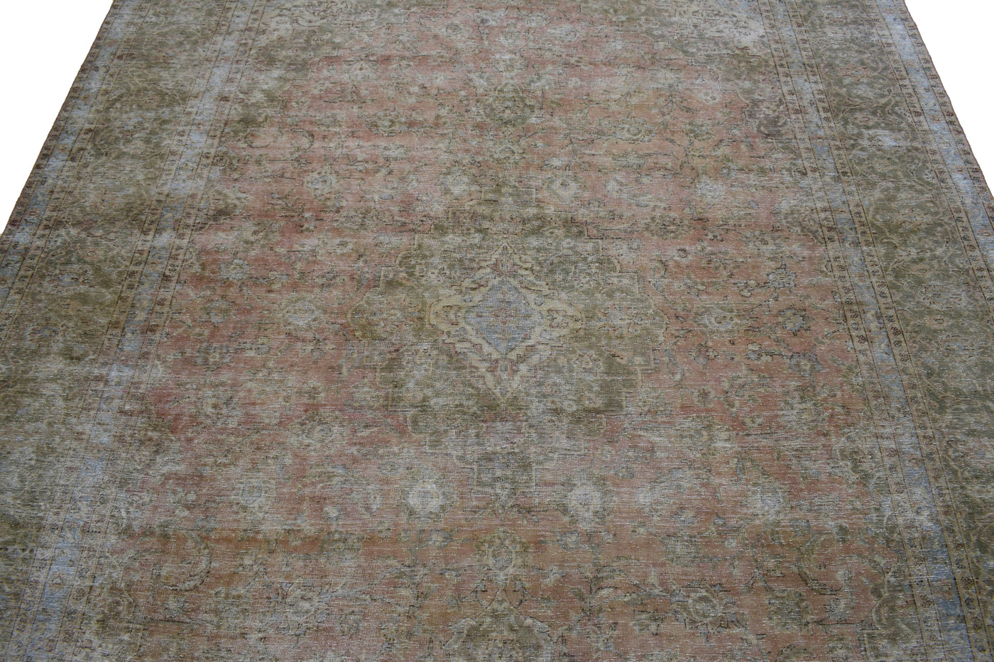 Vintage Distressed Persian Rug – Mist Aura